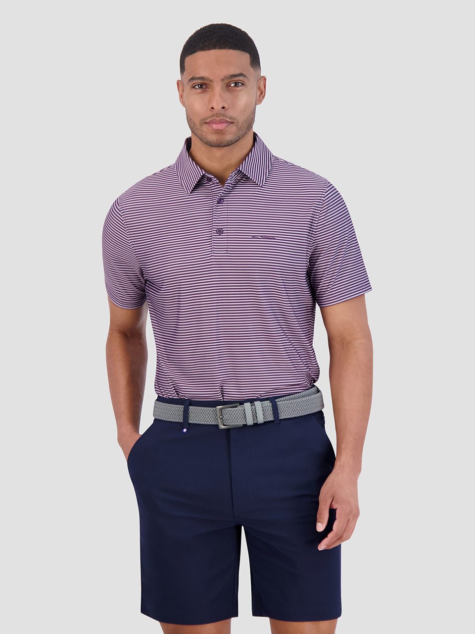 Polos Ben Sherman Mini Stripes Tech Jersey Sports Fit Violette | BVF-87503993